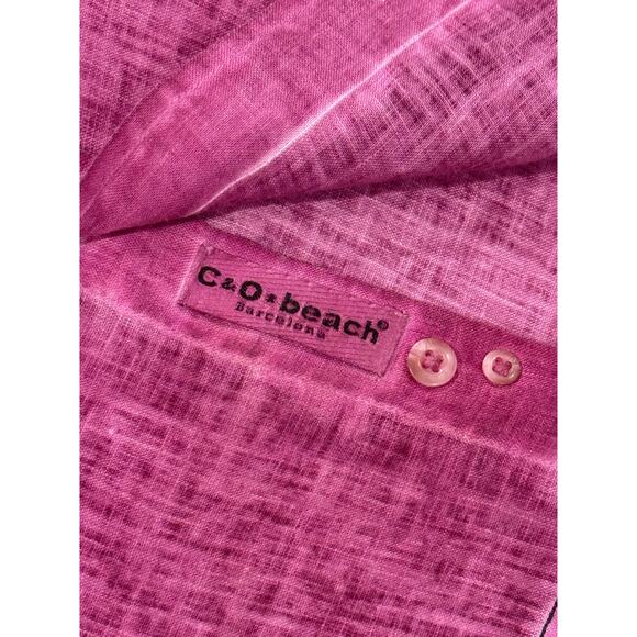 C & O Beach Barcelona Men's Italian Linen Hand Dyed Shirt Size US XL (011) - Picture 5 of 12